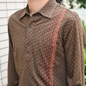 pattern polo shirt brown