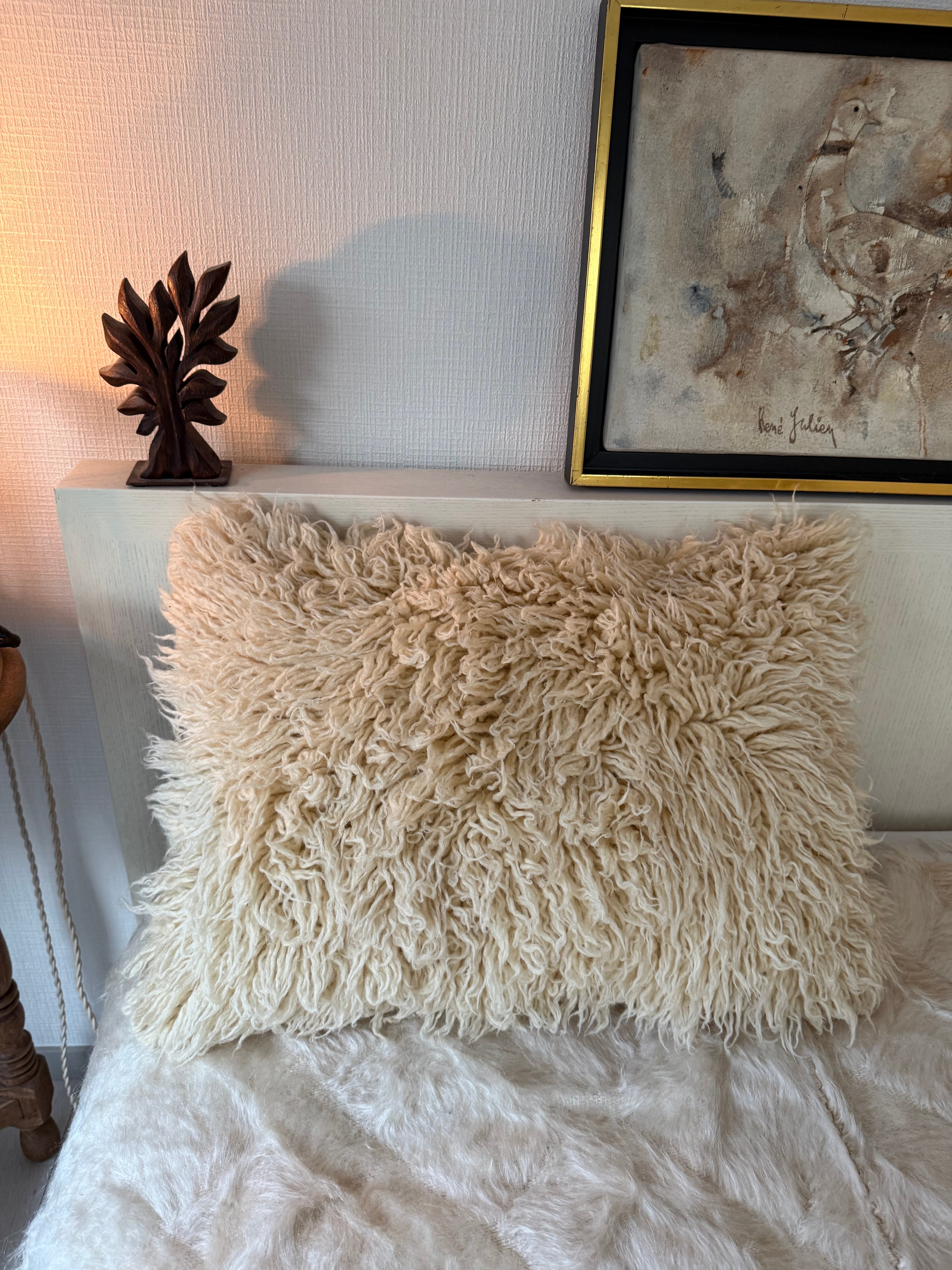 07 Vintage Battaniye White Brown （ヴィンテージ バッターニエ