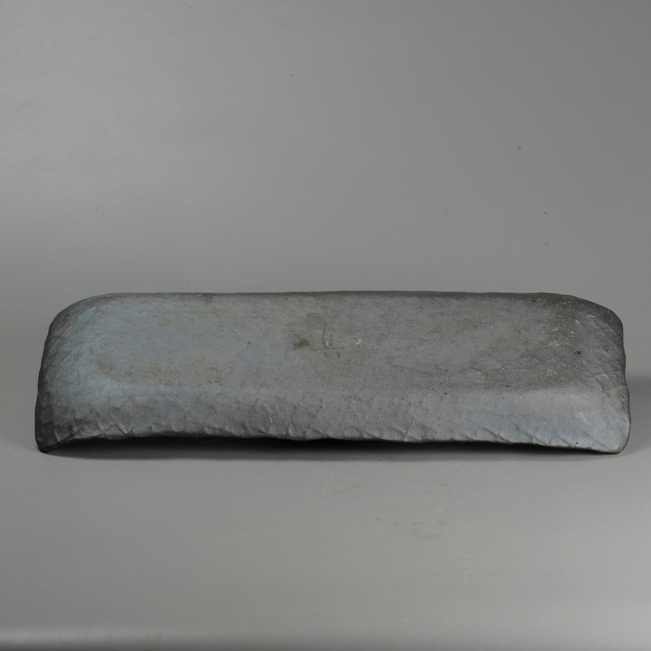 炻器 鉄象嵌長方皿 焼き締め 80 | 陶芸家 竹内真吾