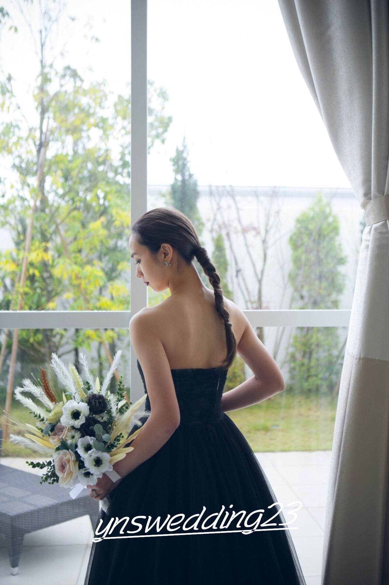 エレガント パーティードレス 黑 ソフトチュール 前撮りドレス