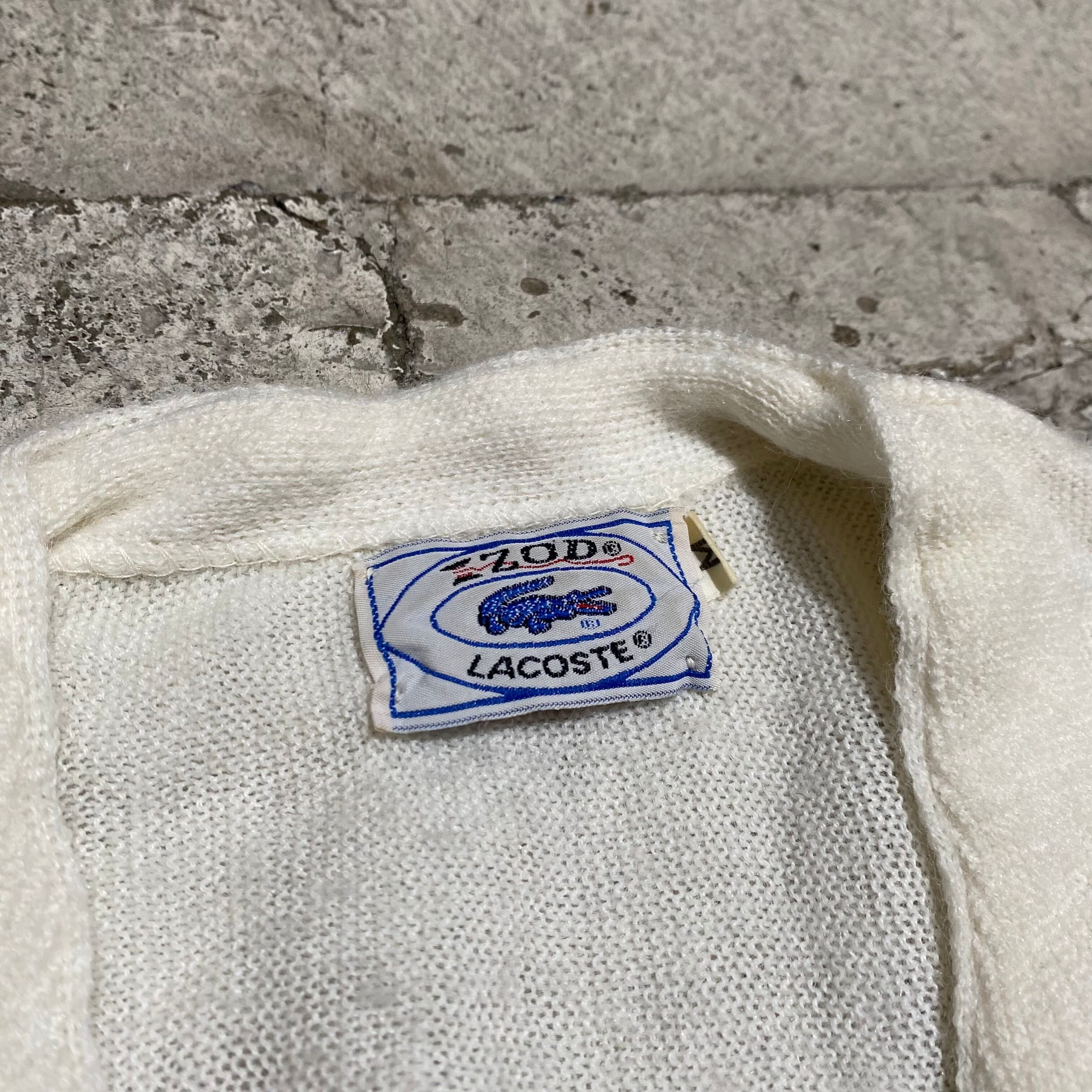 80s IZOD LACOSTE / USA製 糸巻きタグ アクリルカーディガン 80s IZOD LACOSTE / USA製 糸巻きタグ アクリルカーディガン