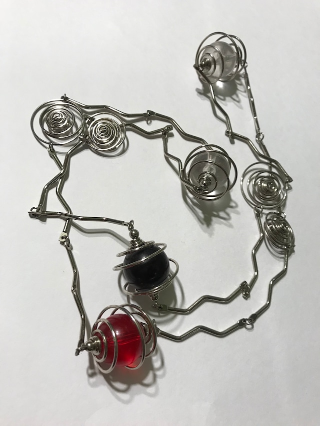 Vintage clear × silver Necklace ( ヴィンテージ  クリア × シルバー ネックレス )