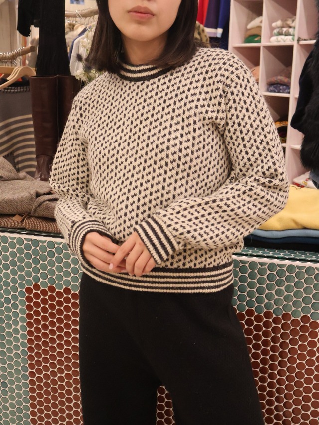 80s L.L.Bean birds eye knit sweater【1955】