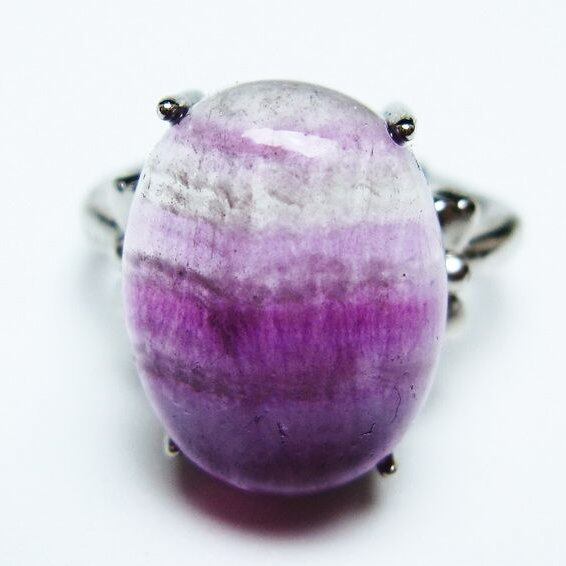 フローライト リング 蛍石 指輪 フリーサイズ 16号 一点物 メール便可 [M便 1/20] 115-7019