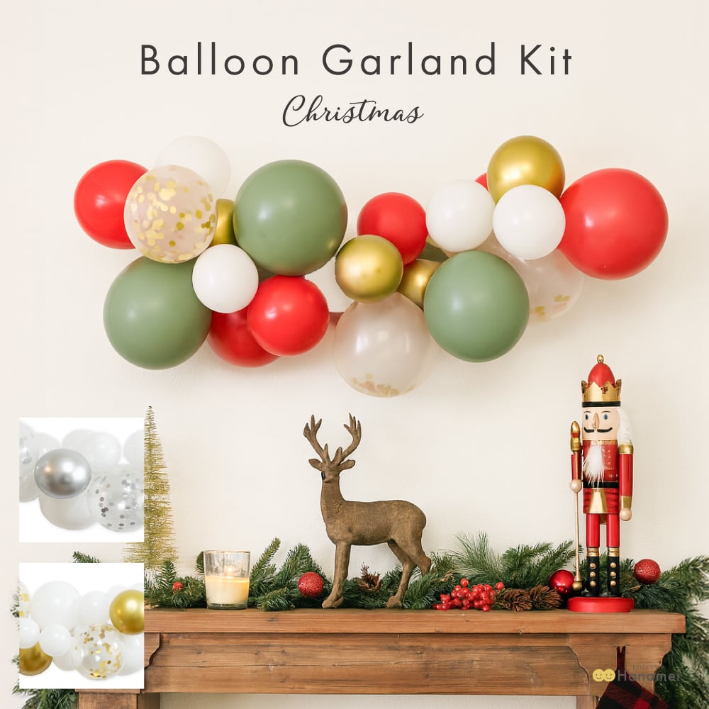 【冬季限定カラー】 バルーンガーランド キット クリスマス パーティー 飾り付け コンフェッティーバルーン 風船 ディスプレイ