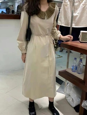 プリーツ襟 ワンピース AJ22263-5768