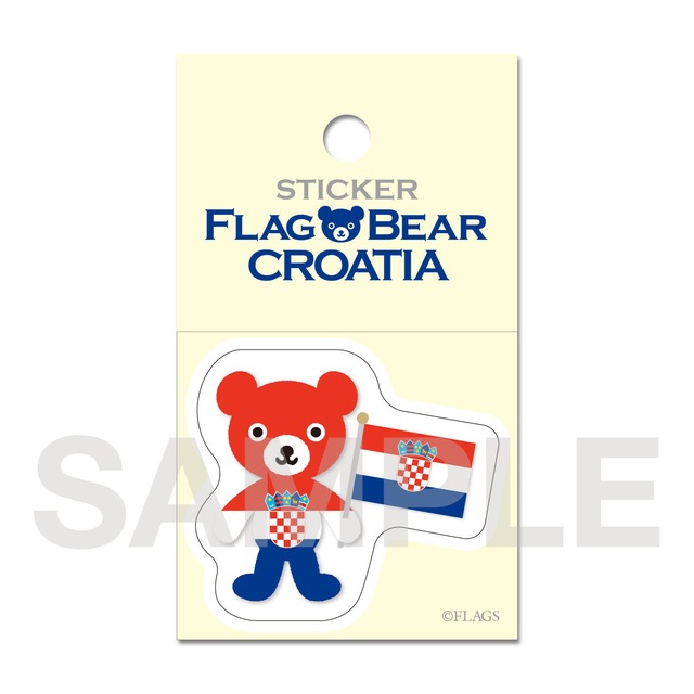 FLAG BEAR STICKER ＜CROATIA＞ クロアチア （小（S））