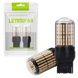 【人気】t20 led ウインカー t20 ピンチ部違い t20 led アンバー 黄色 T20 シングル LED 高輝度 t20 LED 7440バックライトt20 ledバックランプ 144連3014SMD無極性 12V用50000時間以上寿命 オレンジ イエロー 2個入り
