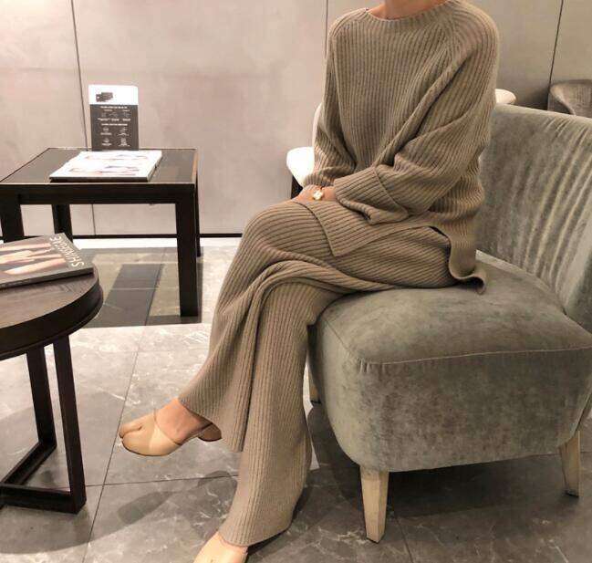 INS大人気 上下セット ニットトップス レディース服 秋冬新作 人気アイテム 4色