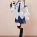 【2点セット】ティアードフリルスリーブブラウス＋チェックプリーツミニスカート ・78802
