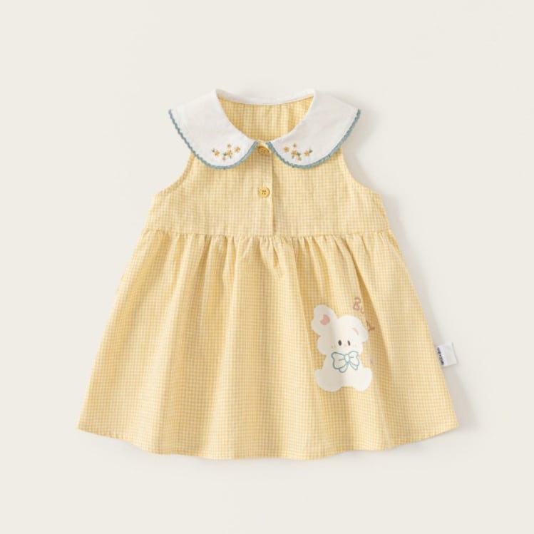 BABY&KID】ウサギイエローチェックワンピース | Betty