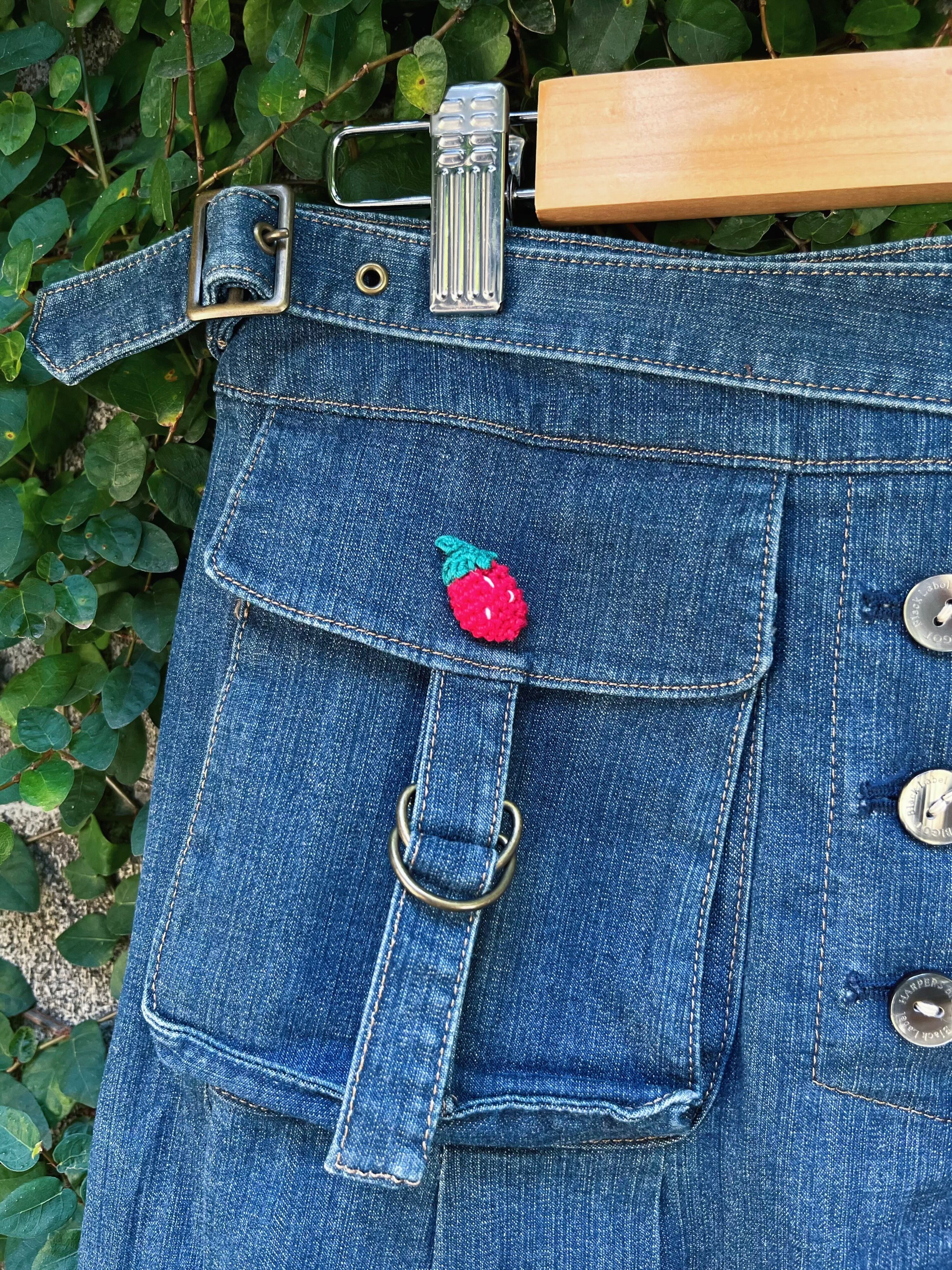 remake ✂︎ strawberry picking dwarf pocket skirt