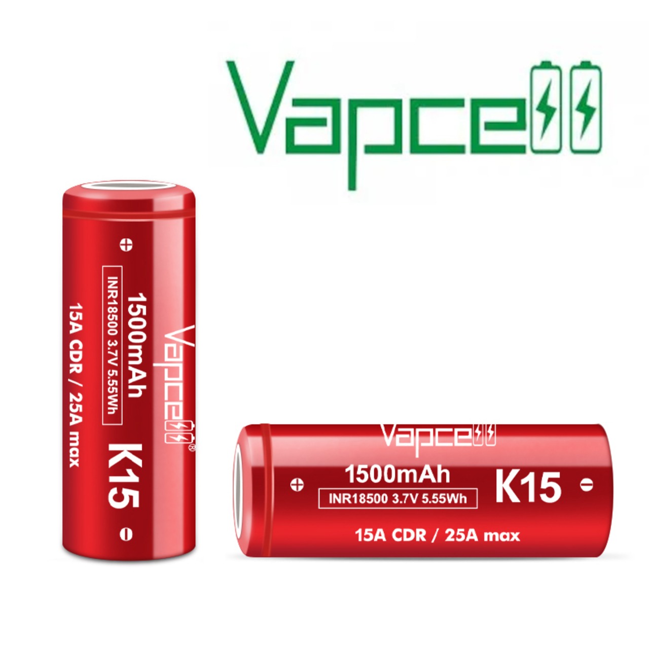 K15 Vapcell 18500 1500mah 2pcs