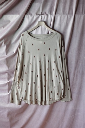 RL【SHEER JERSEY FLOWER PRINT LS TEE  -GREGE-】