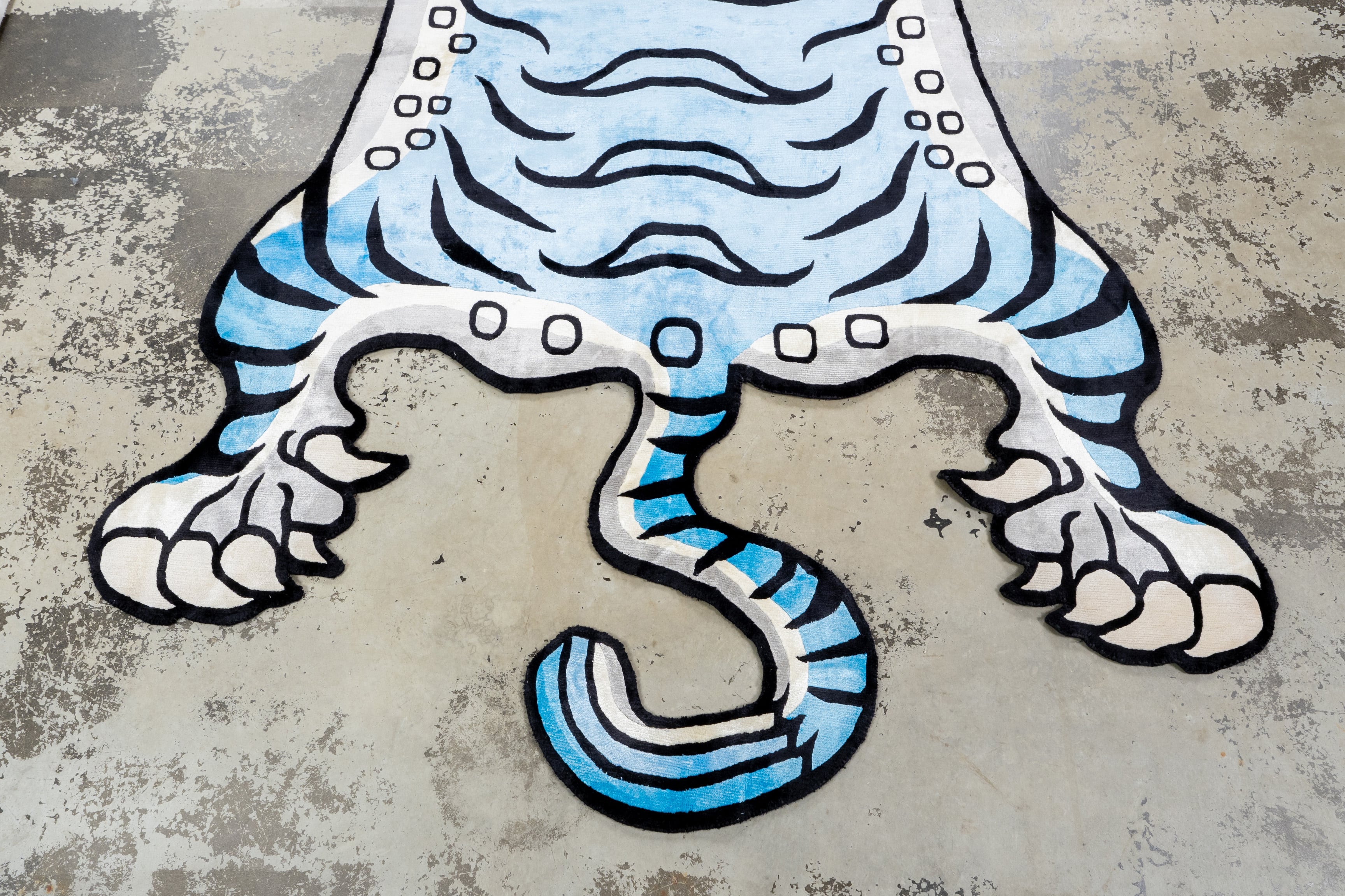 Tibetan Tiger Rug 《XXXLサイズ•シルク•オリジナル•ブルーバージョン