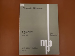 【特価品/20％OFF】4Sax　ベライエフ社　Quartett(四重奏曲 作品109)／グラズノフ