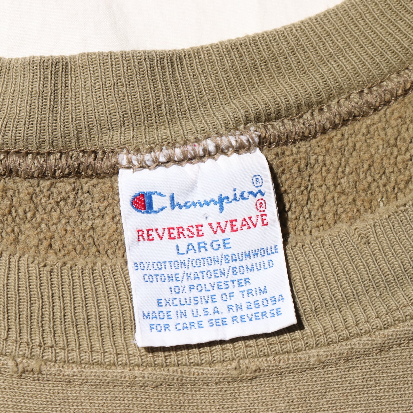 美品 L USA 90s オリーブ無地 Champion Reverse weave リバース