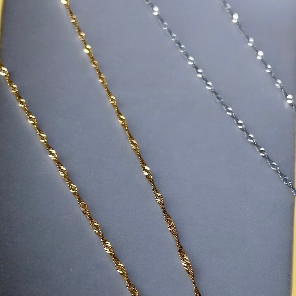 選べるサイズ 35cm〜45cm スクリューチェーン ネックレス◇つけっ