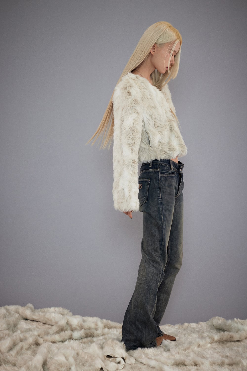 中古][as”on] FUR JACKET / IVORY 正規品 韓国ブランド 韓国通販 韓国