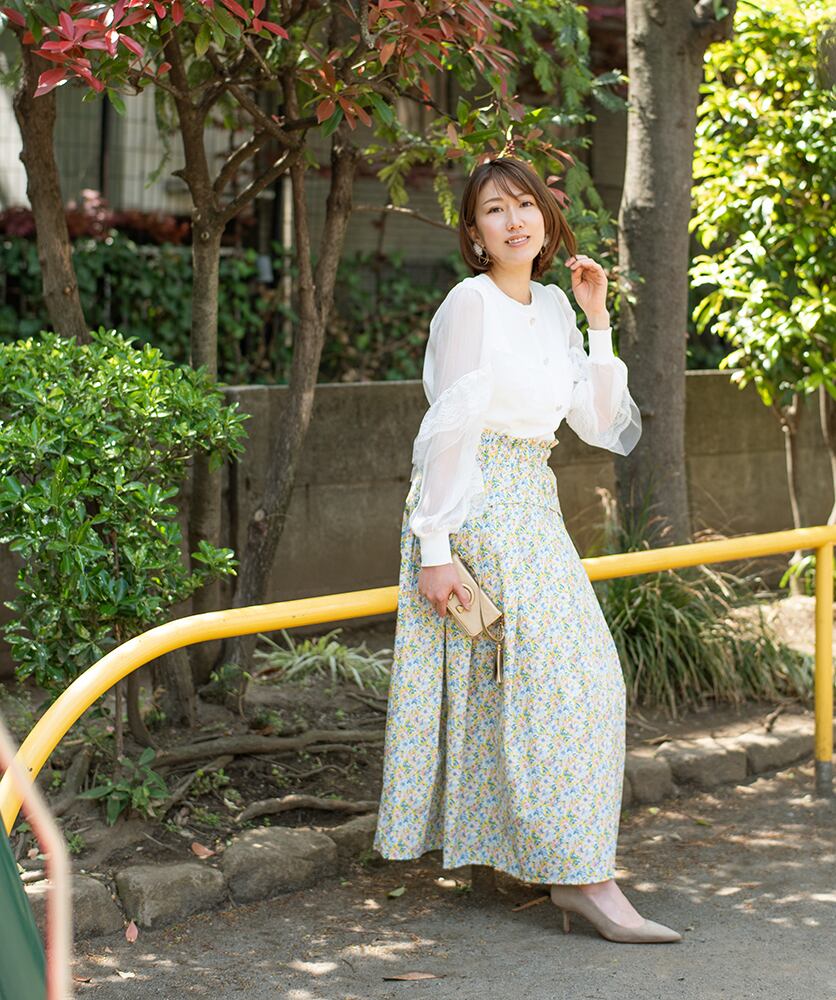 【再入荷】小花柄のフレアスカート_b0082103018