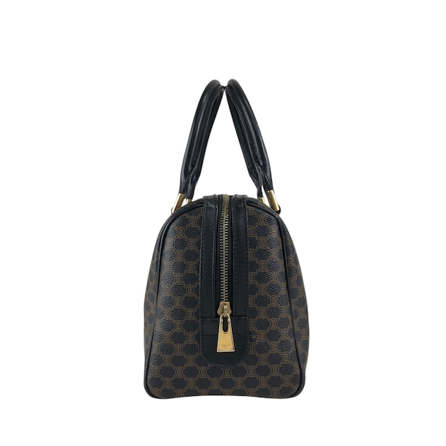 CELINE セリーヌ マカダム ショルダーバッグ ブラック ブラゾン型押し PVC 2WAY vintage ヴィンテージ オールド d4zwjm