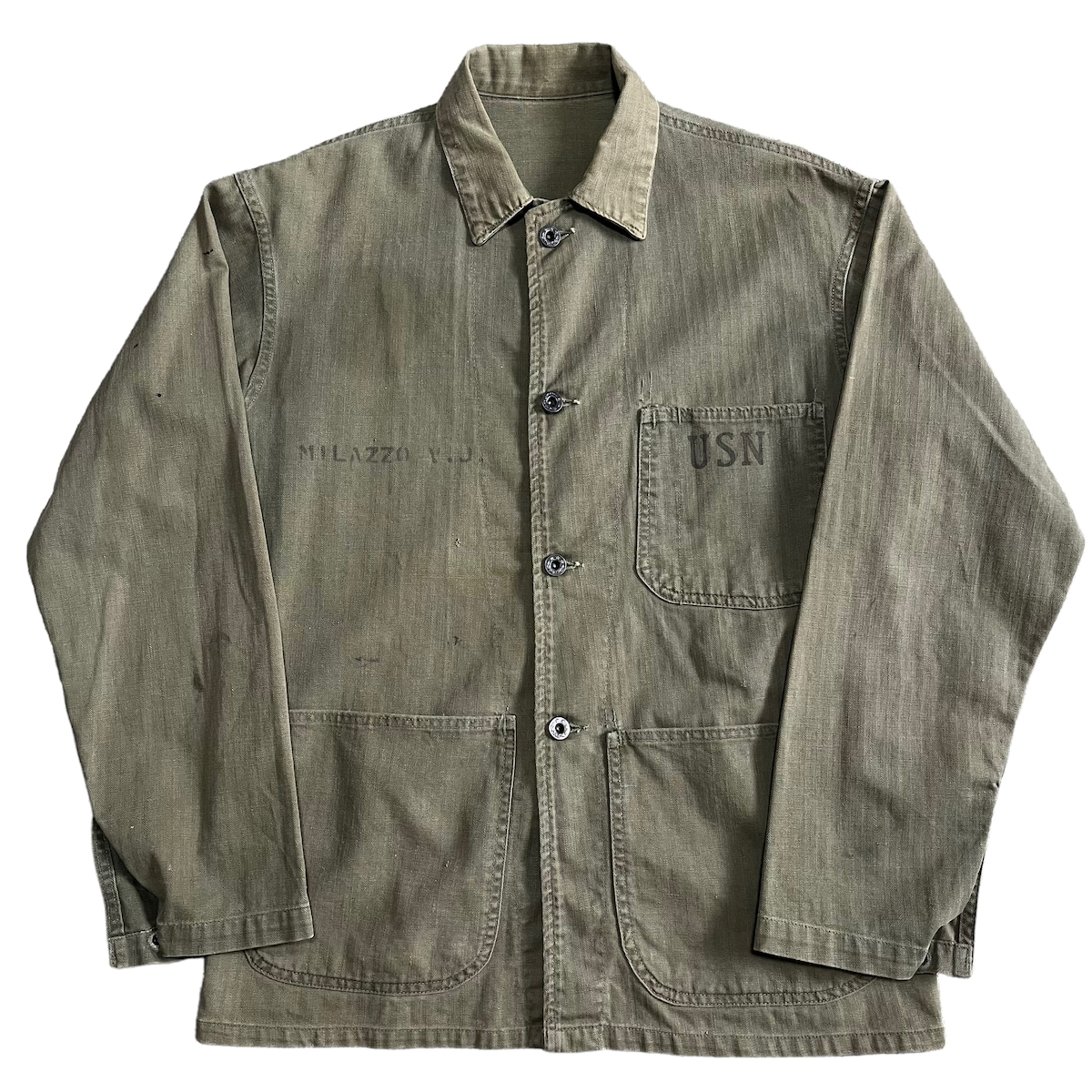 WW2 US Navy N-3 HBT Cap 40s オリジナル 40s US NAVY USN N-3 HBT