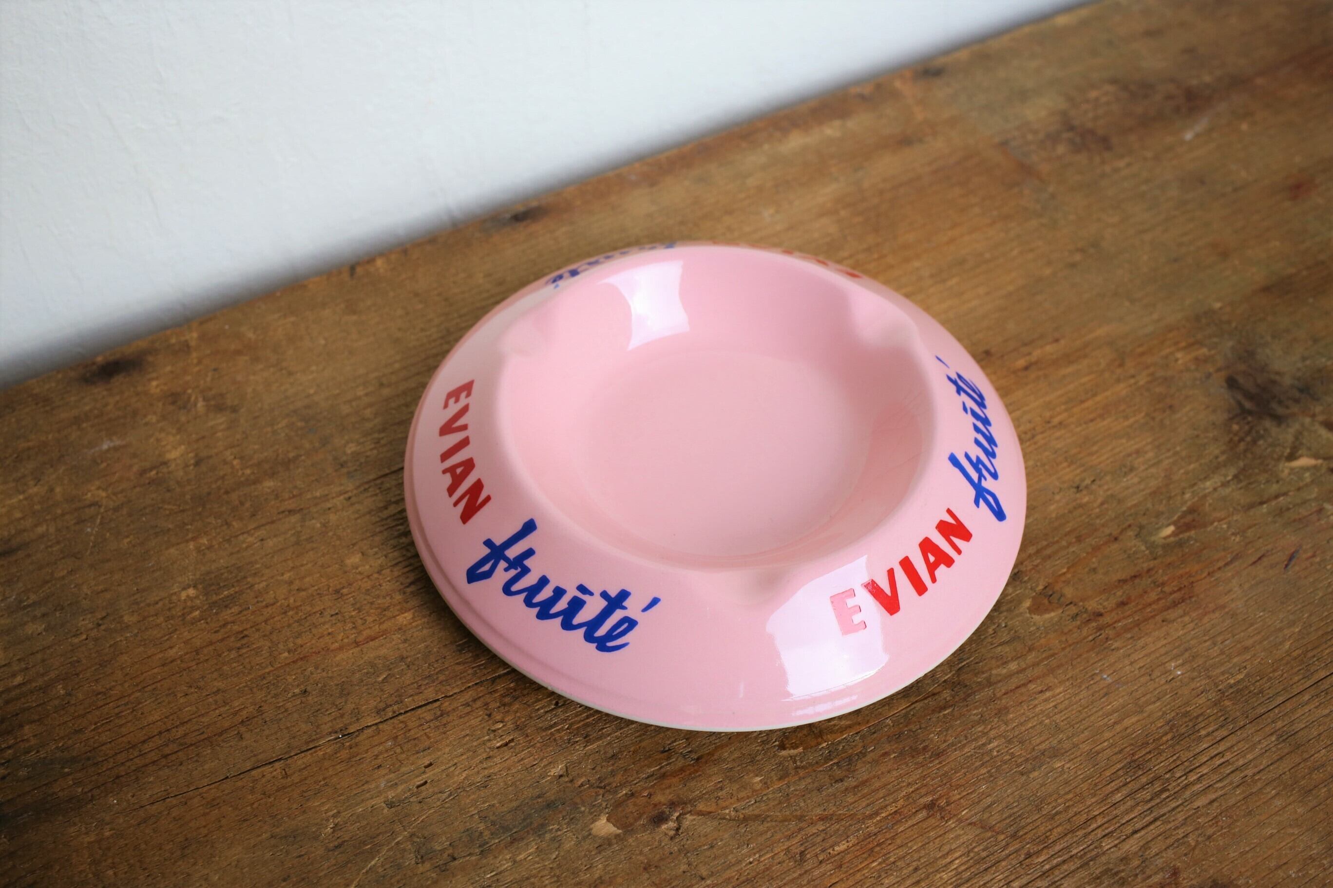 フランス アンティーク ヴィンテージ 灰皿 ピンク EVIAN fruité | EMUPARIS