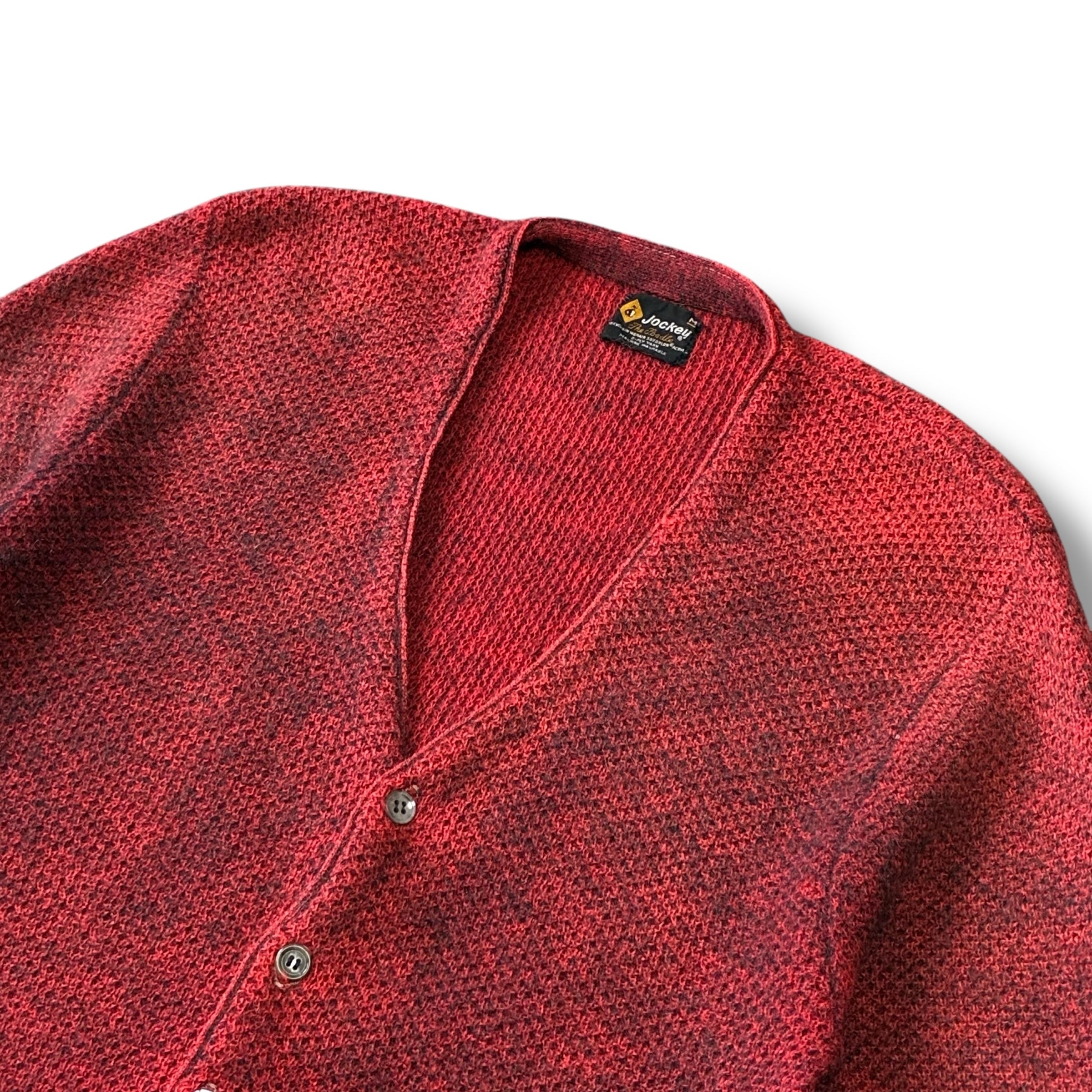 mohair 70%］60's Jockey“モヘア カーディガン“赤×黒 ミックスニット