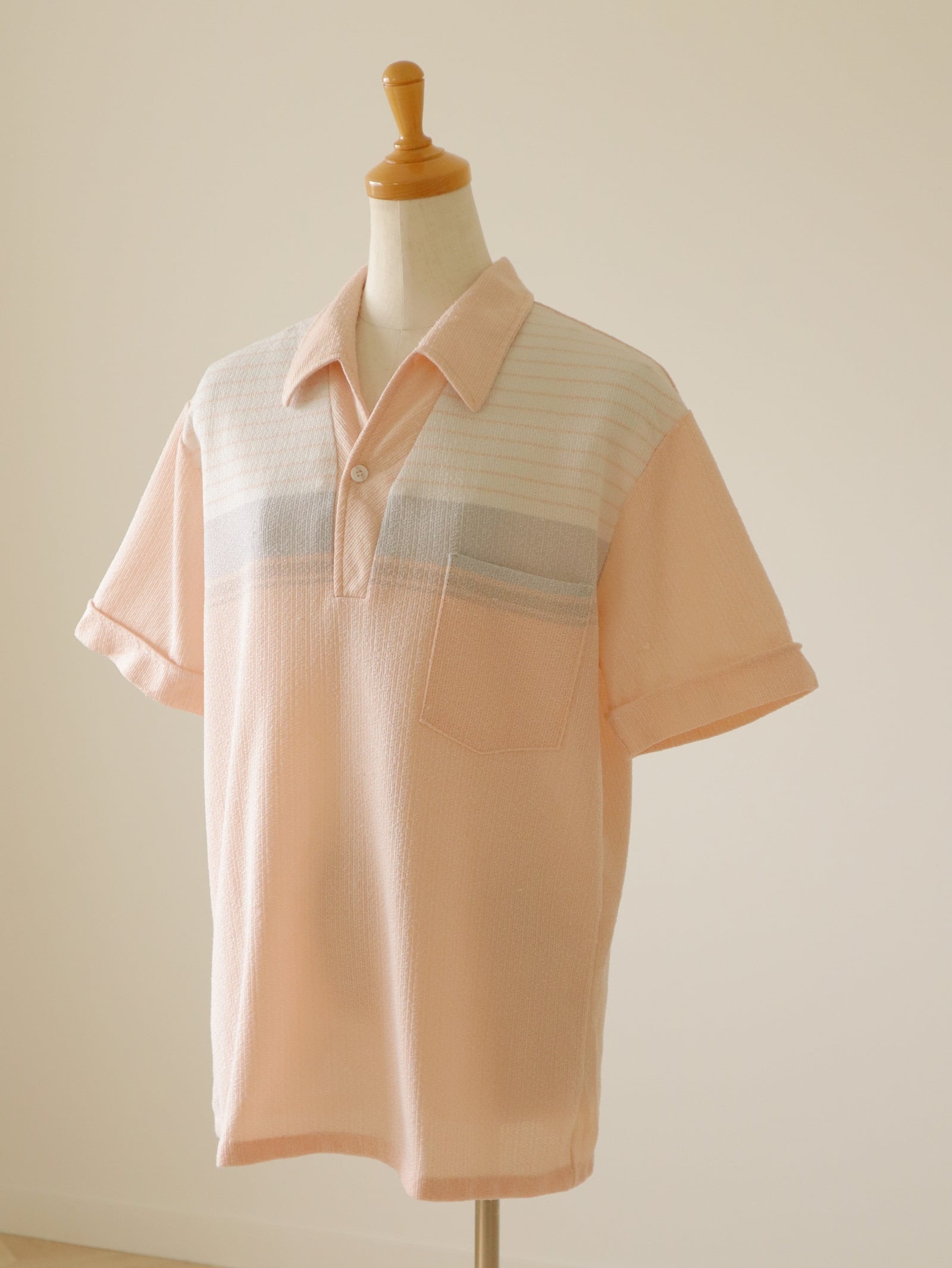 ●70s banlon knit polo shirt②