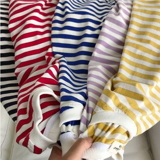 全4色 Tシャツ ボーダー バイカラー ラウンドネック ゆったり