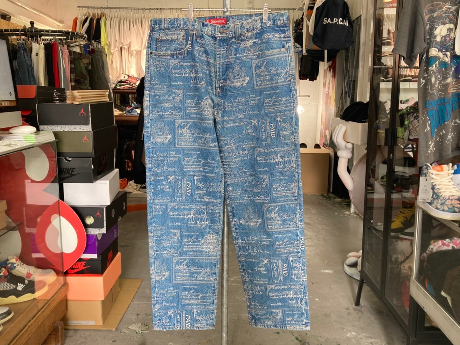 Supreme GONZ MAP DENIM PAINTER PANT WASHED BLUE 34 160KK1341