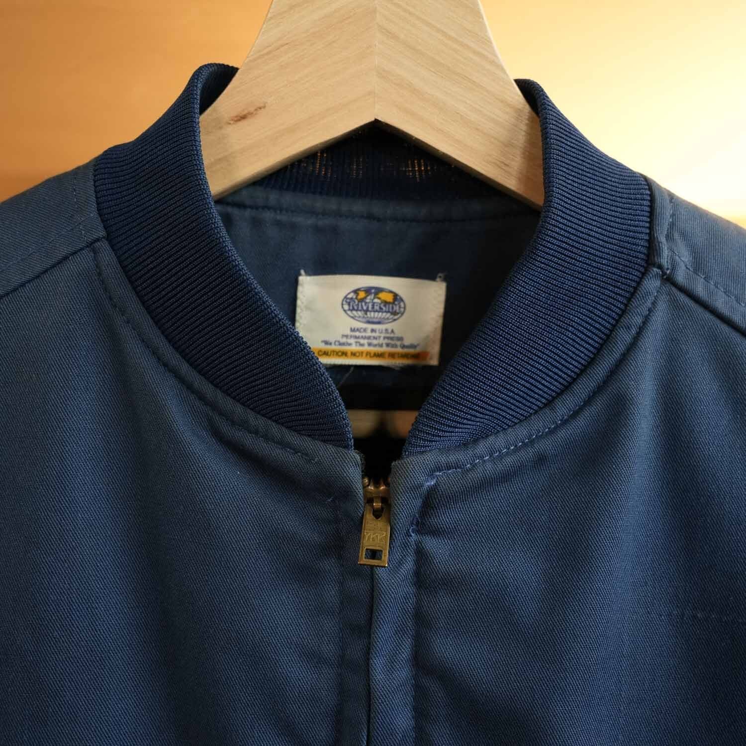 【ヴィンテージ】80s 90s ワークジャケット YKKジップ　USA製 RIVERSIDE リバーサイド ワークブルゾン ジャケット 80s〜90s アメリカ