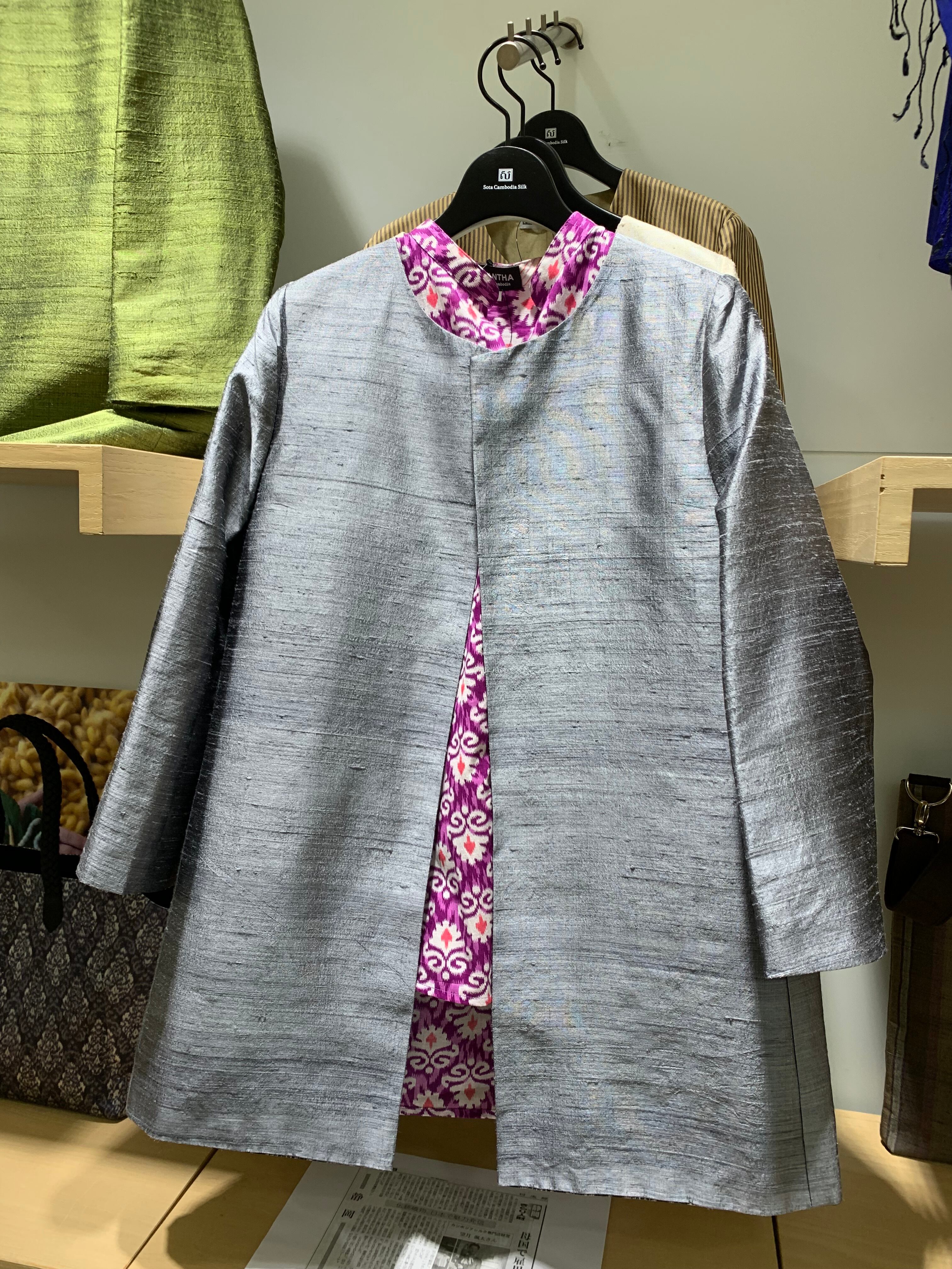 シャツ インド綿 手作り ピンク 涼しい ハンドメイド ブロックプリント