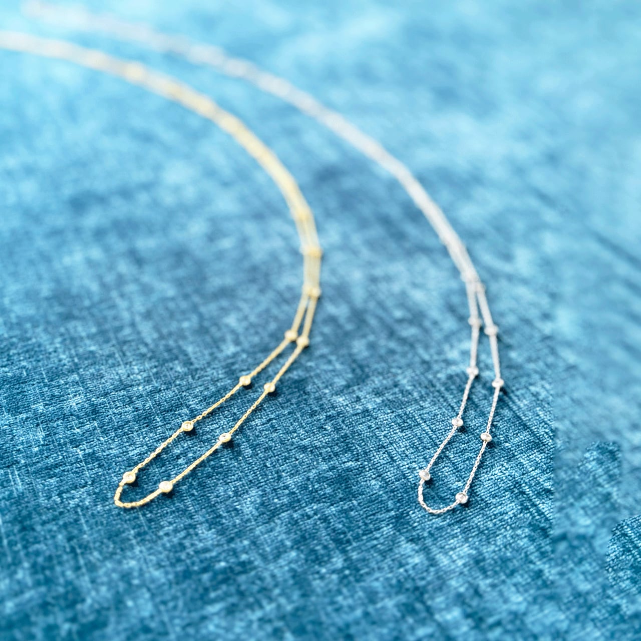 【WEB&数量限定】*Silver 18KGF* マルチストーンネックレス S/G