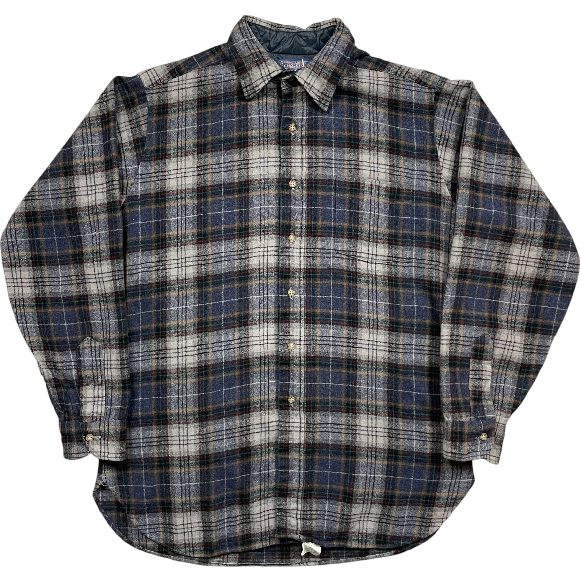 《L》 PENDLETON ペンドルトン ウールシャツ ボードシャツ チェック柄 左胸ポケット USA製 70年代 vintage no.9974