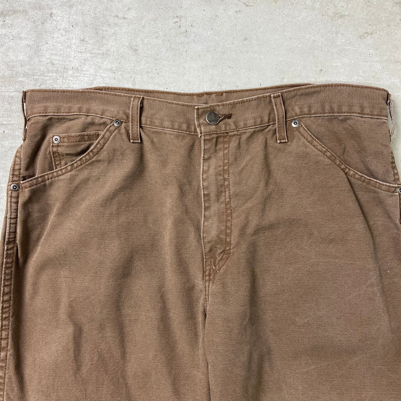 00s LANDS' END W33 ダック地ネイビーワイドカーゴパンツ Y2K