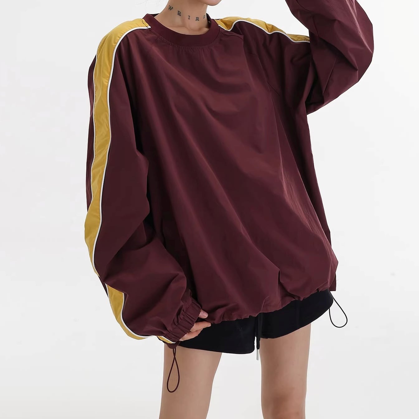 サイドライン 長袖 オーバーサイズ スウェット 2color ATO0223