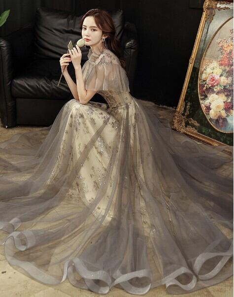 上品！ パーティードレス ロング エレガント 優雅なシルエット 細見え  