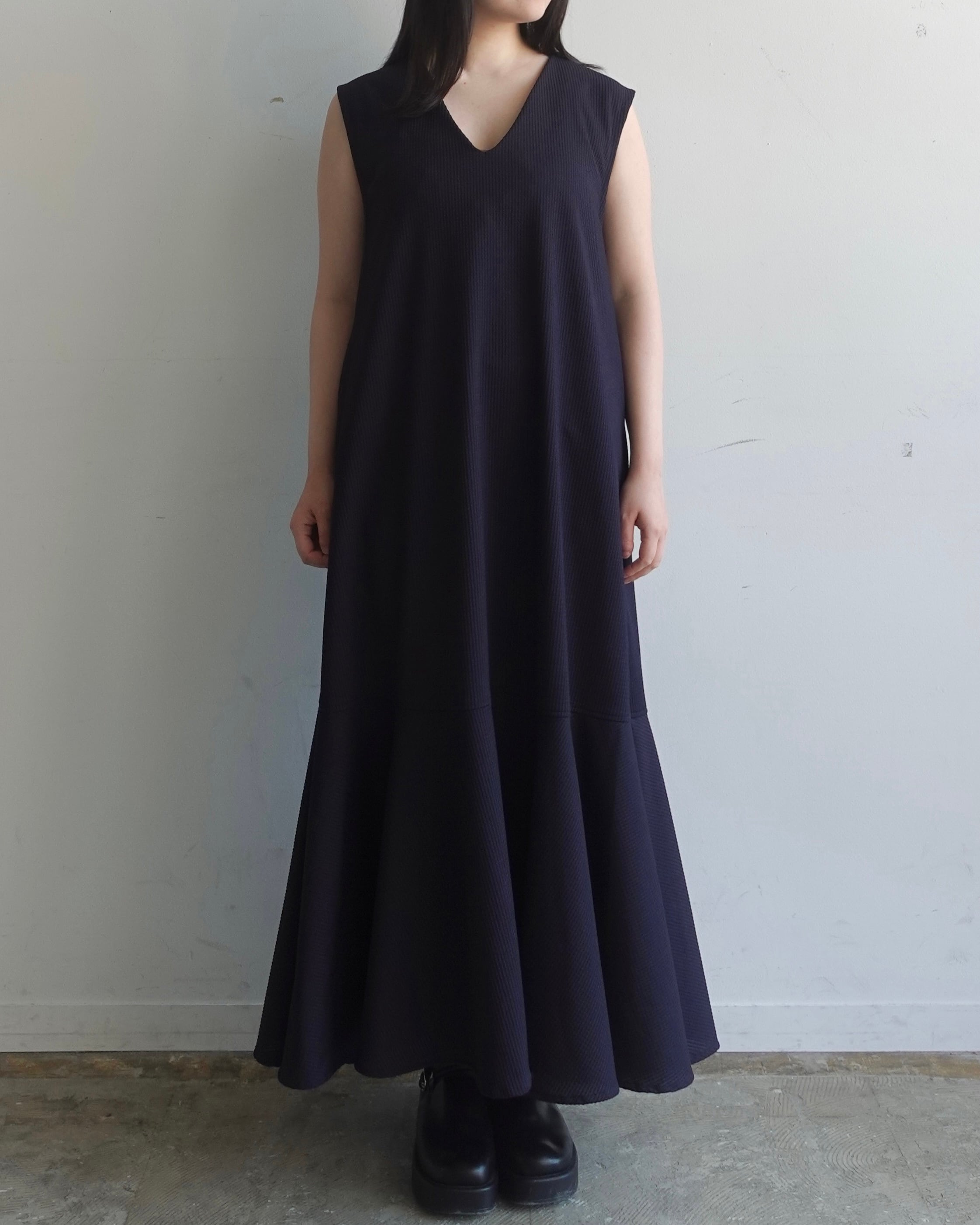 seersucker tricot flare dress