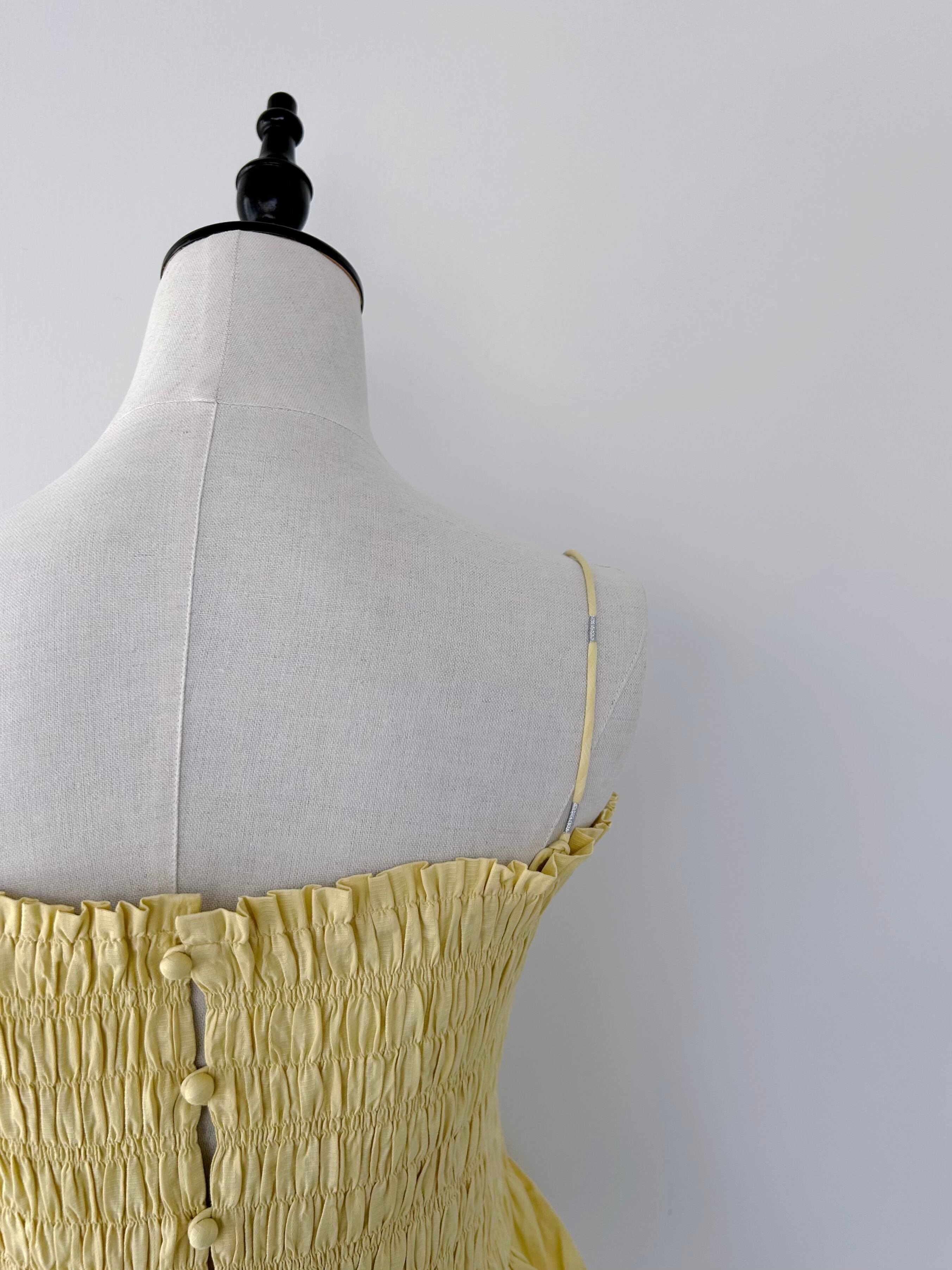 Sara Mallika Cotton Stripe Jaquard Shirring Top | KOKO