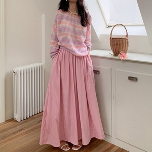 high waist pleated skirt《2color》