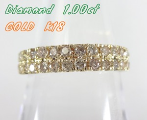 【SOLD OUT】1.00ct　ダイヤモンド　パヴェリング　K18　～ 1.00ct diamond pave ring K18～