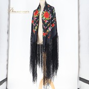 フラメンコ 衣装 マントン シージョ 黒 赤 刺繍 フレコ フリンジ 小物 小道具 ダンス パーティ 発表会 花柄 舞台 装飾 ブラック系 レッド系 コスチューム フラメンコ衣装 舞台衣装 ダンス衣装 花模様 刺繍マントン ステージパフォーマンス フリンジデザイン エレガント 発表会用 ゴージャス おしゃれ