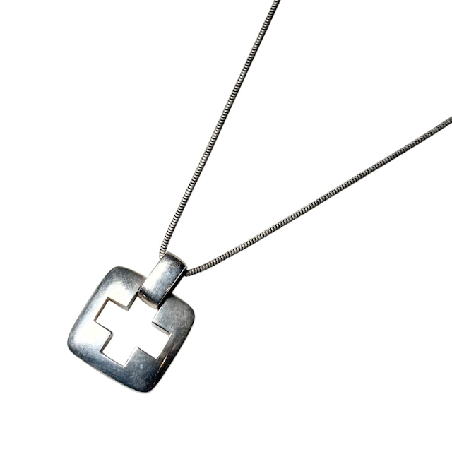 vintage 1999’s TIFFANY silver large “Open Cross” pendant long chain necklace