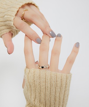 10K moon phases ring (オニキス)