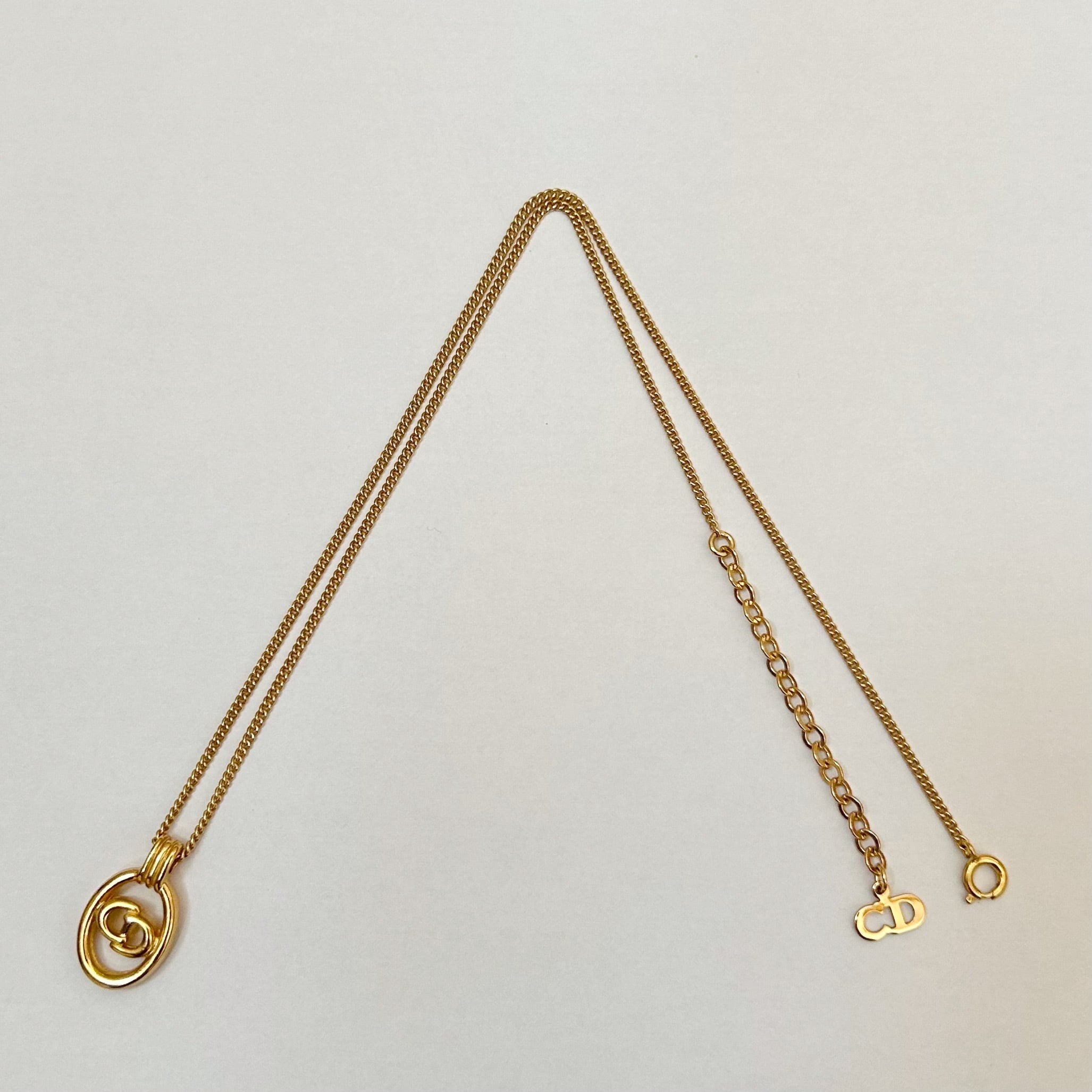 N5484】Christian Dior oval cut out necklace/クリスチャンディオール