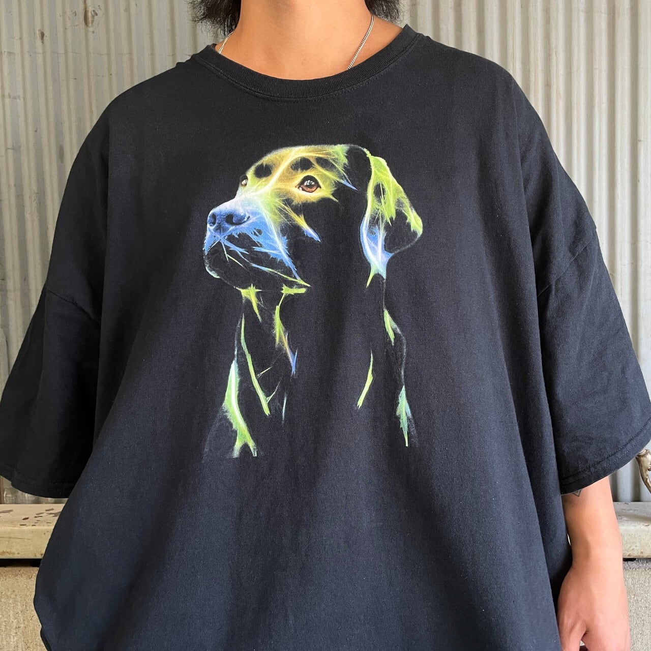スーパービッグサイズ 00年代 犬 アニマル アート プリントTシャツ