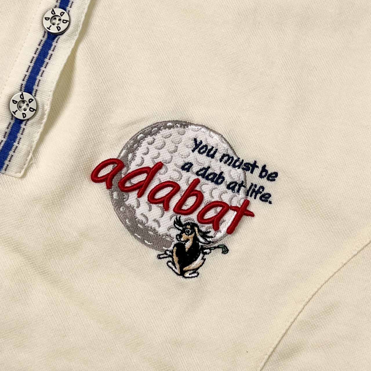 adabat アダバット ヘンリーネック 鹿の子 半袖シャツ トップス 2/アイボリー系 レディース ゴルフ