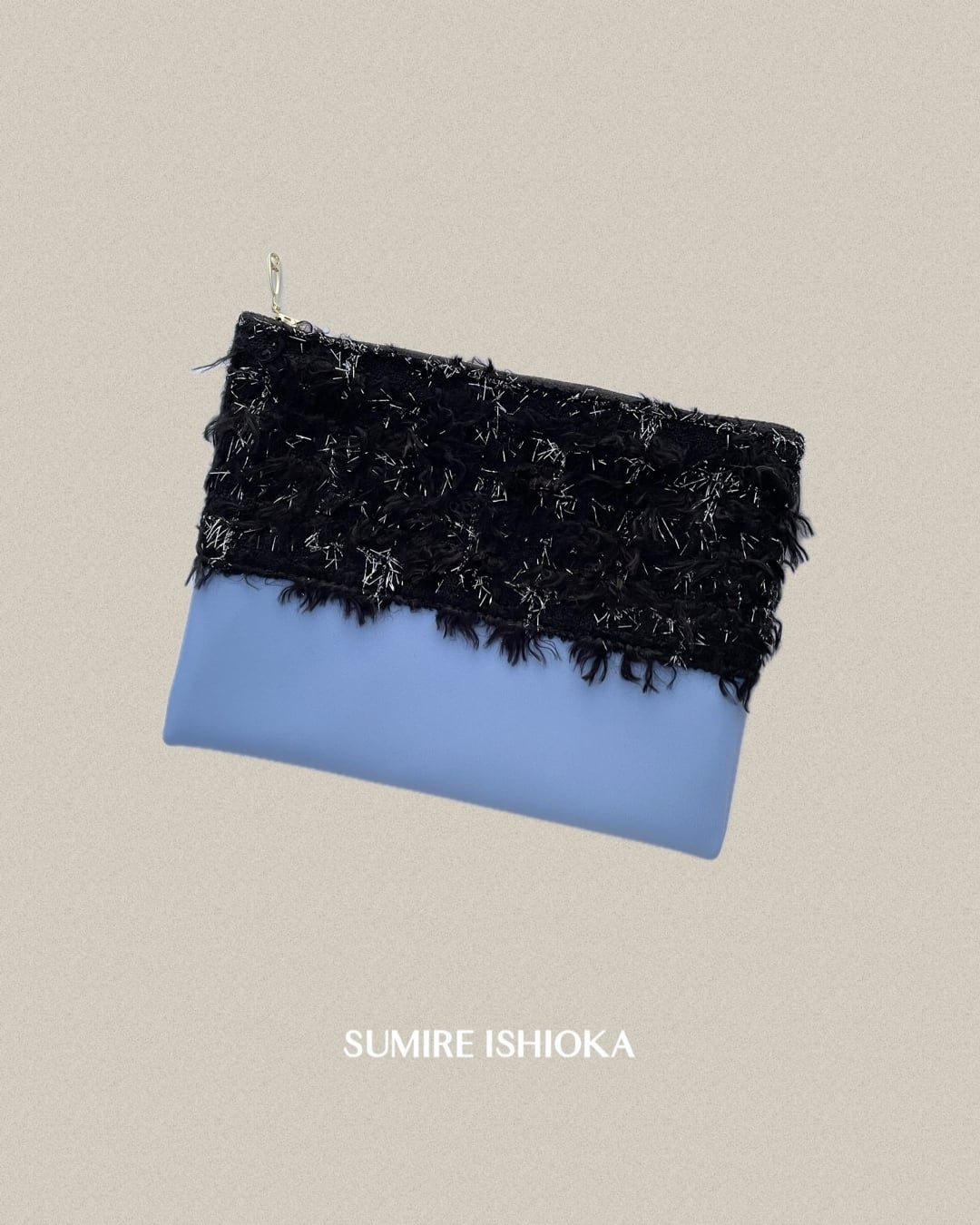 レザーmix ツイードポーチ | SUMIRE ISHIOKA