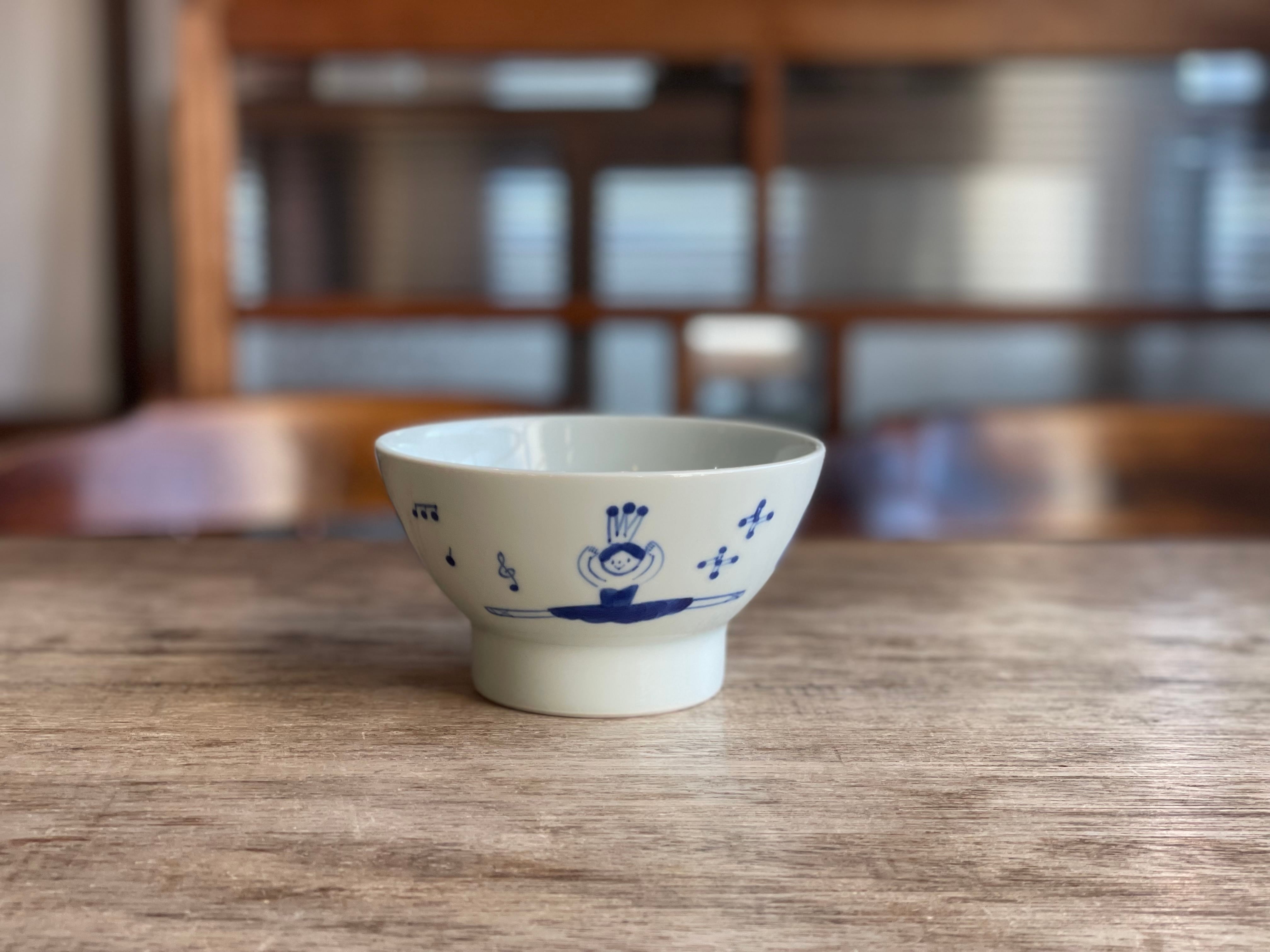 砥部焼/森陶房KAORI/くらわんか茶碗（大）バレリーナ | うつわと道具